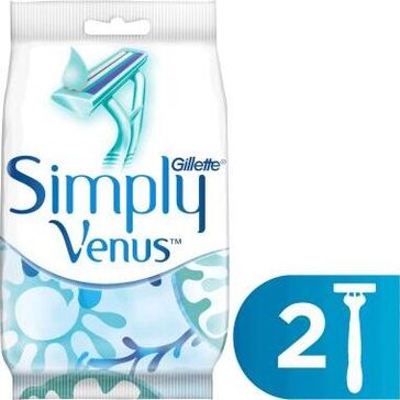 SIMPLY VENUS 2 Бритвы одноразовые для женщин 2 шт