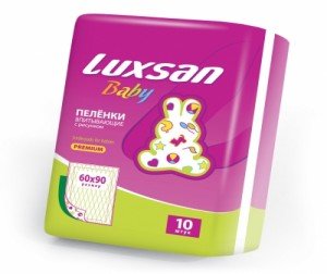 Luxsan baby пеленки впитывающие 60х90см 10 шт