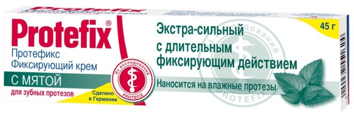 Protefix (Протефикс) Крем фиксирующий с мятой для зубных протезов 47 г