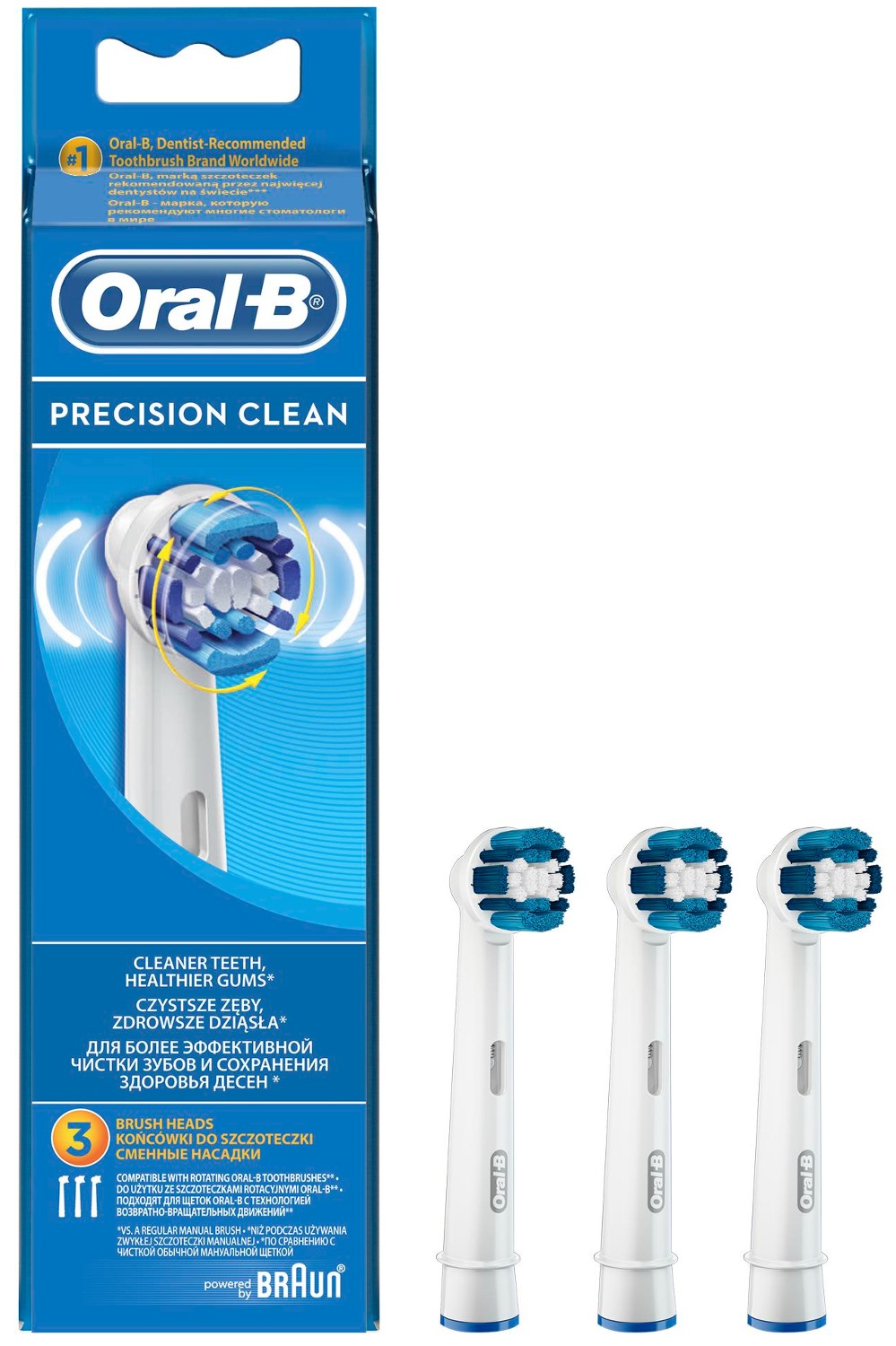 Насадки для электрических зубных щеток Oral-B Precision Clean для эффективной чистки, 3 шт