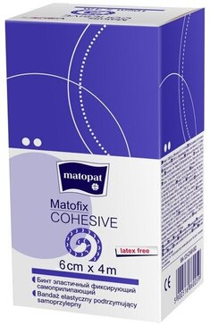 Matofix Cohesive Фиксирующий бинт эластичный 6 см х 4 м, самоприлипающий