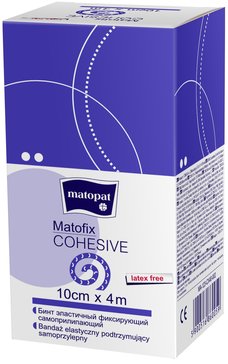 Matofix Cohesive Фиксирующий бинт эластичный 10 см х 4 м, самоприлипающий