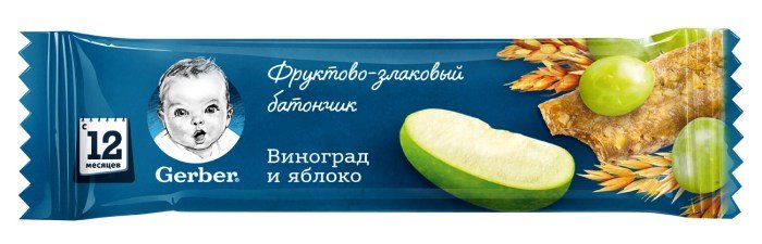 Gerber фруктово-злаковый батончик 25 г яблоко и виноград