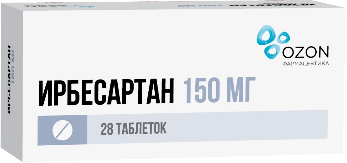 Ирбесартан таб п/об пленочной 150мг 28 шт озон