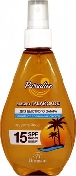 Флоресан масло для быстрого загара гавайское 160мл spf 15 формула-253