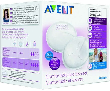 Avent прокладки гигиенические для бюстгальтера scf254/30 30 шт