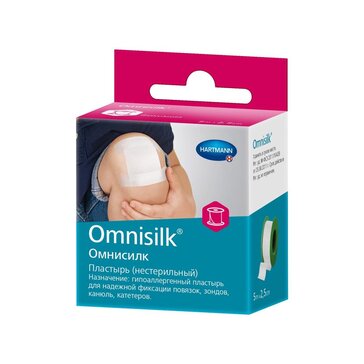 Omnisilk Пластырь фиксирующий шелковый 2.5 см х 5 м, 1 шт