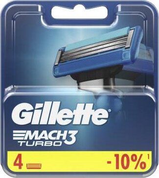 Gillette Mach3 Turbo кассеты сменные 4 шт