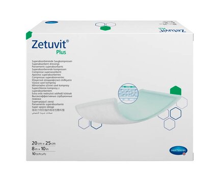 Zetuvit Plus Цетувит Плюс Повязка суперабсорбирующая стерильная 20х25 см 10 шт