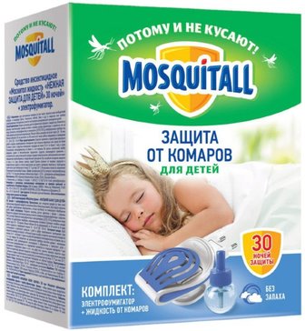 Mosquitall нежная защита комплект для детей электрофумигатор+жидкость 30 ночей