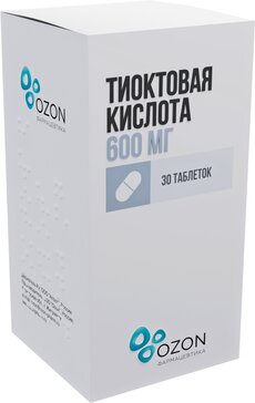 Тиоктовая кислота таб п/об пленочной 600мг бан. 30 шт озон