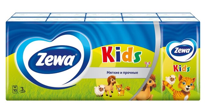 Zewa Kids платочки носовые 10 шт x 10 шт