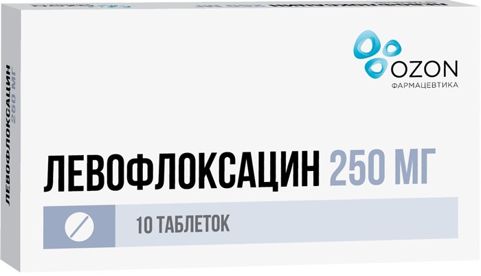 Левофлоксацин таб п/об пленочной 250мг 10 шт озон