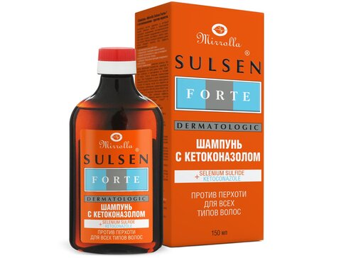 Купить Шампунь от перхоти с кетоконазолом Mirrolla Sulsen Forte 150 млпо  выгодной цене в ближайшей аптеке. Цена, инструкция на лекарство, препарат