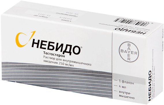 Купить Небидо раствор для инъекций 250мг/мл 4мл фл 1 шт (тестостерона  ундеканоат) по выгодной цене в ближайшей аптеке. Цена, инструкция на  лекарство, препарат