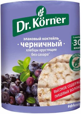 Dr.korner хлебцы 100г злаковый коктейль черничный