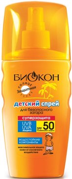 Биокон Спрей детский 3+ для безопасного загара Суперзащита SPF50 160 мл