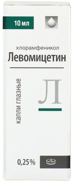 Левомицетин капли гл. 0.25% 10мл лекко