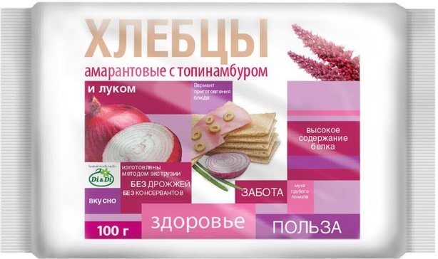 Di&di хлебцы амарантовые 100г топинамбур/лук