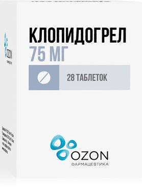 Клопидогрел таб п/об пленочной 75мг 28 шт озон