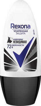 Rexona антиперспирант шариковый усиленная защита 72ч уверенности Невидимая на черной и белой одежде 50 мл