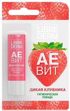 Librederm аевит помада гигиеническая питательная 4г дикая клубника