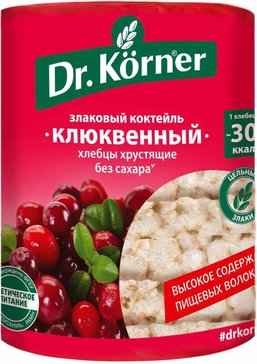 Dr.korner хлебцы 100г злаковый коктейль клюквенный