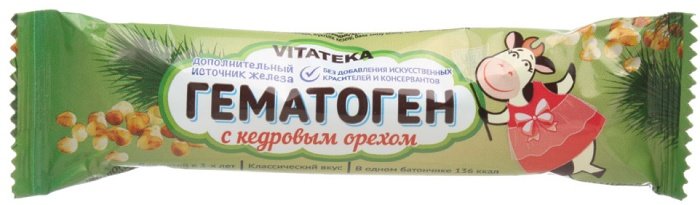 Витатека гематоген 40г с кедровым орехом