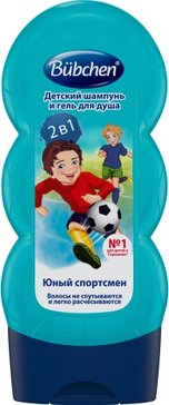 Bubchen kids шампунь детский для волос и тела 230мл юный спортсмен