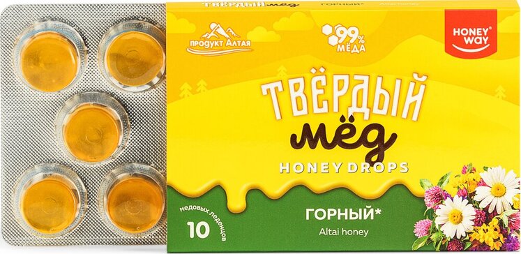 Карамель медовая-твердый мед 30г горное разнотравье