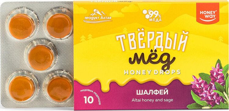 Карамель медовая-твердый мед 30г шалфей