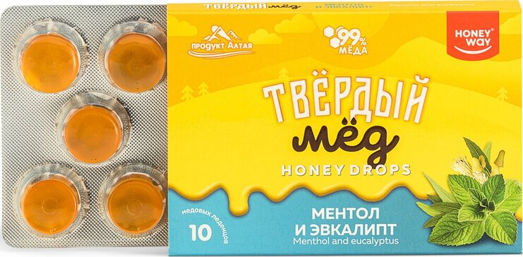 Карамель медовая-твердый мед 30г эвкалипт