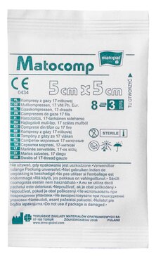 Matopat matocomp салфетки марлевые стерильные 5смх5см 8 слоев 17 ниток блистеры 3 шт