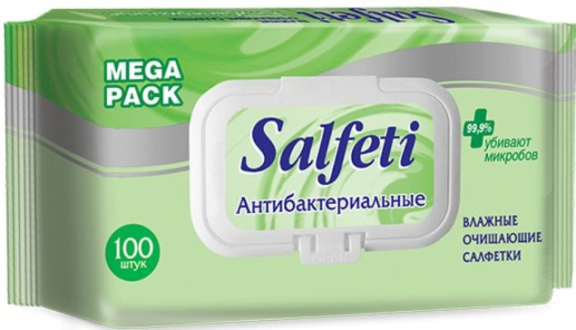 Salfeti салфетки влажные очищающие антибактериальные 100 шт