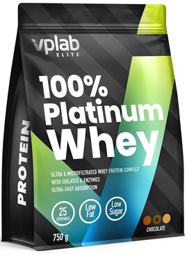 Сывороточный протеин VPLAB 100% Platinum Whey, 750 г, шоколад