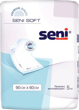 Seni soft пеленка гигиеническая впитывающая 5 шт 90х60см