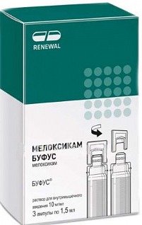Мелоксикам Реневал раствор 10 мг/мл 1,5 мл амп 3 шт для внутримышечного введения