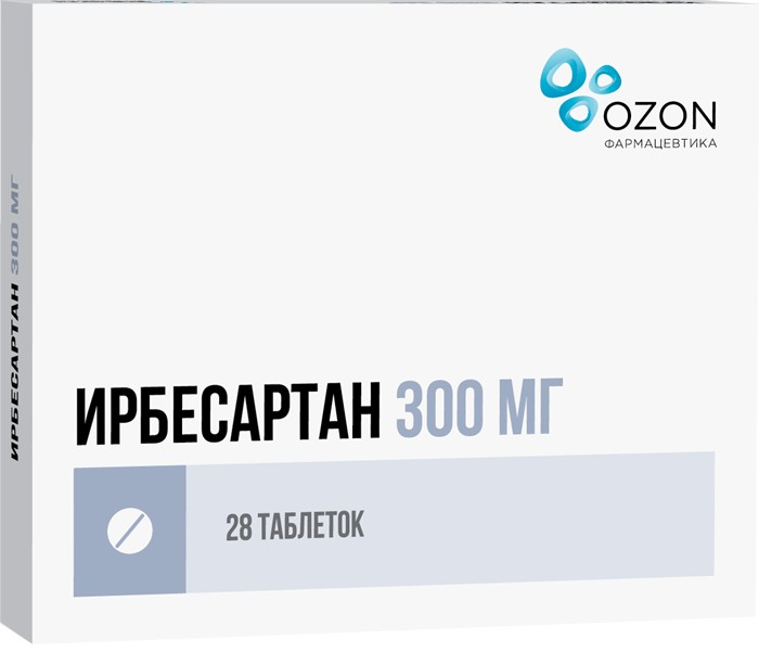 Ирбесартан таб п/об пленочной 300мг 28 шт озон