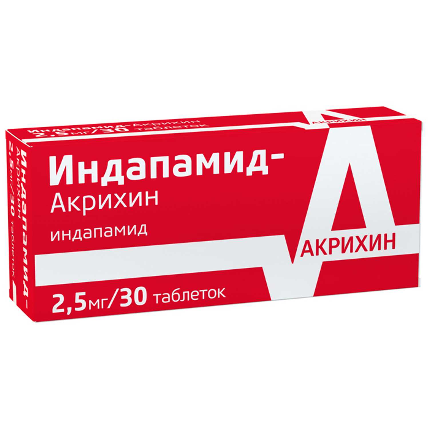 Купить Индапамид-акрихин таб п/об пленочной 2.5мг 30 шт (индапамид) по  выгодной цене в ближайшей аптеке в городе Пермь. Цена, инструкция на  лекарство, препарат