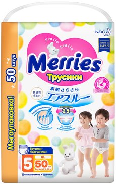 Merries трусики-подгузники XL 12-22кг 50 шт