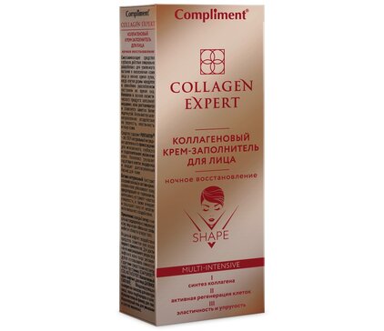 Compliment Collagen Expert Коллагеновый крем-заполнитель для лица Ночное восстановление 50 мл