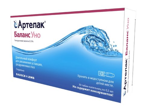 Артелак баланс уно раствор увлажняющий офтальмологический 0.5мл тюб-кап. 30 шт
