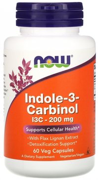 NOW Indole-3-Carbinol, Индол-3-Карбинол 200 мг капс 60 шт