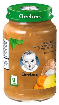 Gerber пюре говядина по-домашнему с морковью 190 г