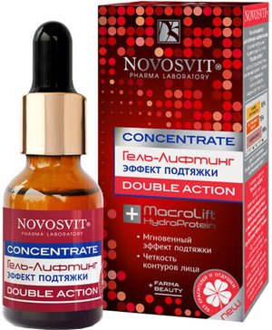 Concentrate Гель-лифтинг эффект подтяжки Double Action Novosvit 25 мл