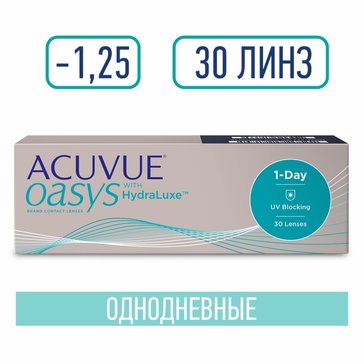 Acuvue 1-day oasys линзы контактные with hydraluxe -1.25/9.0/14.3 30 шт