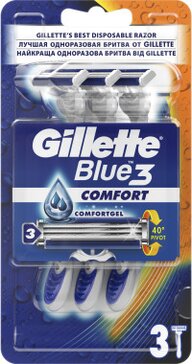 Gillette blue 3 бритва comfort одноразовая 3 шт