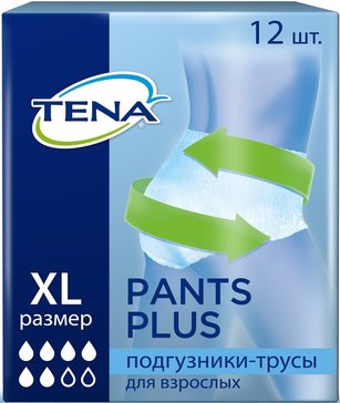 Tena Pants Plus Подгузники-трусы для взрослых р.XL 12 шт