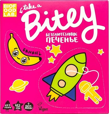 Bitey печенье безглютеновое 125г банан