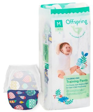 Offspring Трусики-подгузники р.M (6-11 кг) 42 шт расцветка Рыбки